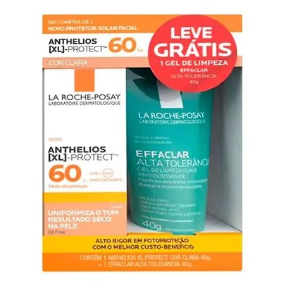 Protetor Solar La Roche-Posay Anthelios XL Protect FPS60 Cor Clara 40g + Gel Effaclar 40g