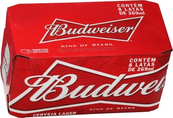 Cerveja American Lager 269ml Lata Pack 8 Unidades Budweiser