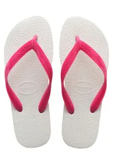 [TAM 45] Chinelo Havaianas Unissex Tradicional - Rosa E Branco