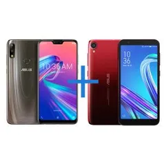 Smartphone ASUS Zenfone Max Pro (M2) 4GB/64GB Titanium + Smartphone ASUS Zenfone Live L2 OctaCore 435 Vermelho | R$ 1259