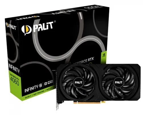 Placa de Vídeo Palit NVIDIA GeForce RTX 4060 Infinity 2, 8GB, GDDR6, DLSS, Ray Tracing, NE64060019P1-1070L