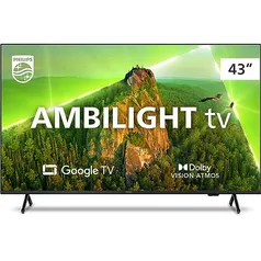 Smart TV Philips Ambilight 43 4K 43PUG7908/78, Google TV, Dolby Vision/Atmos, 4 HDMI