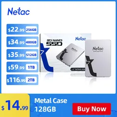 [NOVAS CONTAS] SSD Netac 256GB case de metal