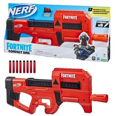 [AME 150 - SC 105] Lança Dardos Nerf Fortnite Compact Smg, Lançador Motorizado Estilo Ultra Red