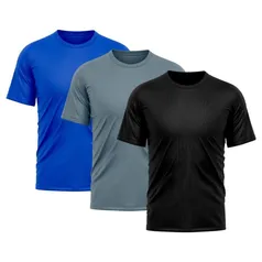 Kit 3 Camiseta Masculina Dry Proteção Solar UV Básica Lisa Treino Academia Camisa Camisetas