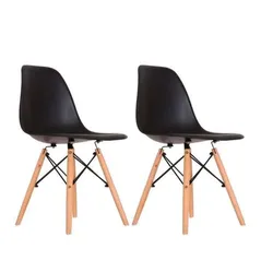 Conjunto Com 2 Cadeiras Charles Eames I Preto