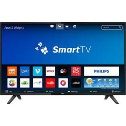 Smart TV LED 43" Philips Full HD 43PFG5813 2 HDMI | R$1.259 (R$1.136 com AME)