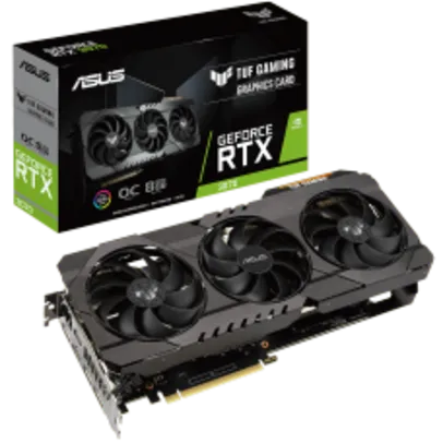 Placa de Vídeo Asus, TUF Gaming, Geforce RTX 3070 OC, LHR, 8GB, GDDR6, DLSS, Ray Tracing, TUF-RTX3070-O8G-V2-GAMING