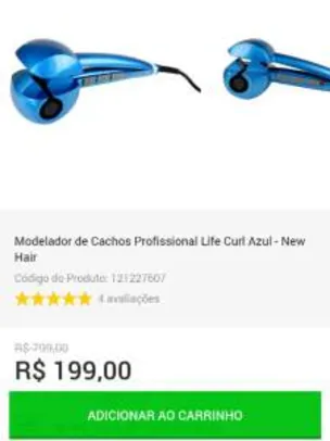 [Shoptime] Modelador de Cachos Profissional Life Curl Azul - New Hair 