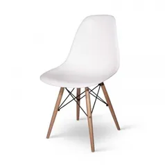 Cadeira Charles Eames Eiffel Wood Branca