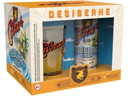 [APP] [Cliente Ouro] Kit Cerveja Colorado Ribeirão Lager - 4 Unidades 410ml com 1 Copo | R$ 27