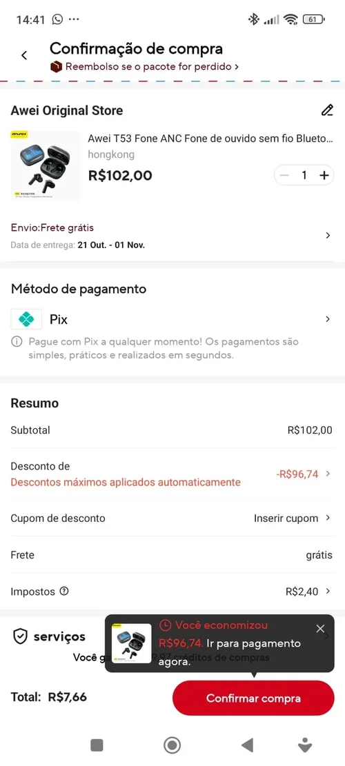 Imagem na descrição da promoção