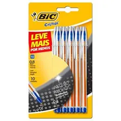 [Prime] Kit 10 Canetas Bic Ponta Fina | R$9