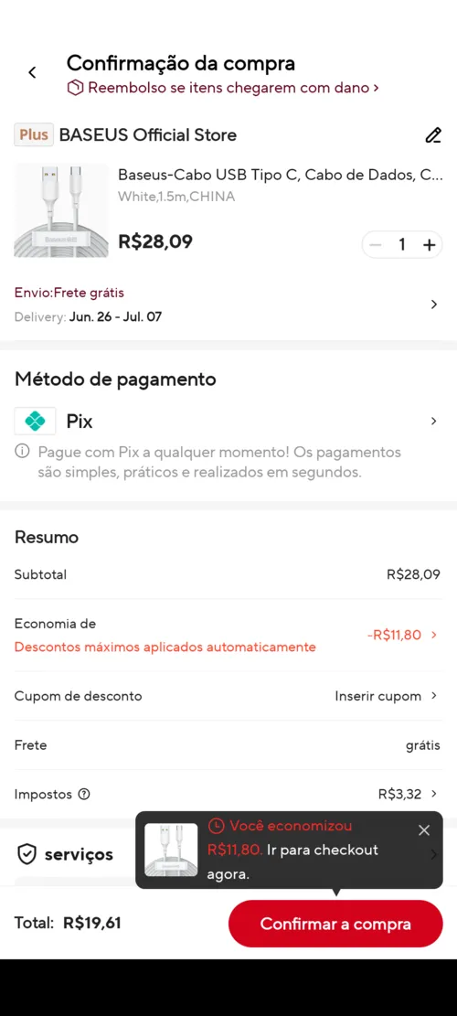 Imagem na descrição da promoção