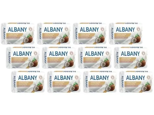 Sabonete em Barra Hipoalergênico Albany - Hidratação Suavizante 85g 12 Unidades | R$8