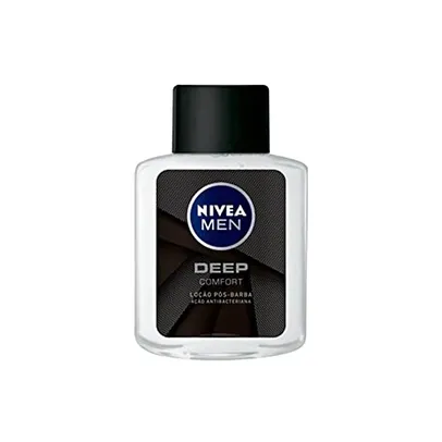 NIVEA MEN Loção Pós Barba Deep 100ml - Atua na recuperação da pele, ação antibacteriana, fórmula com carvão ativado, textura líquida