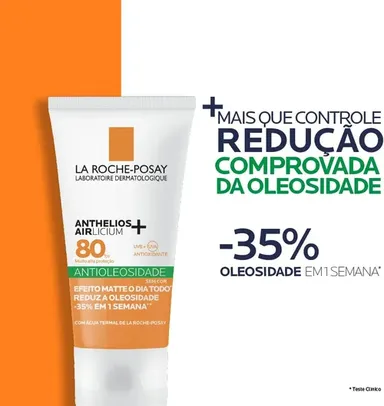 [ PRIME ] La Roche-Posay, Anthelios Airlicium, Protetor Solar Facial Antioleosidade FPS80, Controle e Redução da Oleosidade,  Toque Seco, 40g