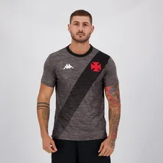 Camisa Kappa Vasco Supporter Mixed Preta e Cinza