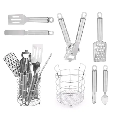 Jogo Utensílios de Cozinha Acessórios Culinários Kit com 7/9 Peças Abridor de Garrafa Cortador de Pi