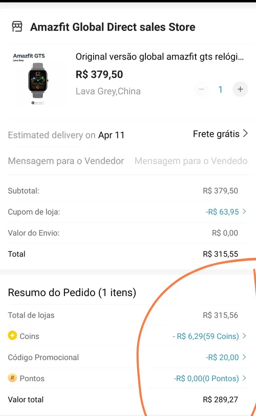 Imagem na descrição da promoção