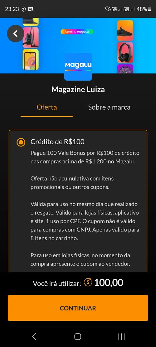 Imagem na descrição da promoção