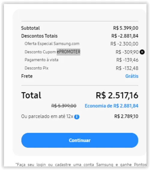 Imagem na descrição da promoção