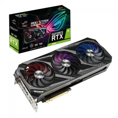 Placa de Vídeo Asus ROG Strix Geforce RTX 3080 OC, LHR, 10GB, V2 GDDR6X, DLSS, Ray Tracing, ROG-STRI