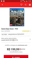 Days Gone com 30% de Cashback AME