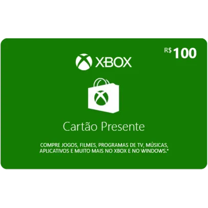 Cartão Digital  Xbox Live Credits R$ 100,00