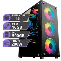 PC Gamer Mrp Intel Core I5 2400, 16GB RAM DDR3, HD 500GB, Windows 10, Preto