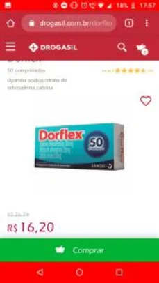 Saindo por R$ 16: Dorflex 50 Comprimidos | R$16,20 | Pelando