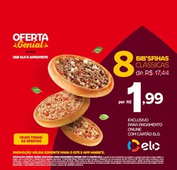 CARTÃO ELO - 8 BIB`SFIHAS por R$ 1,99