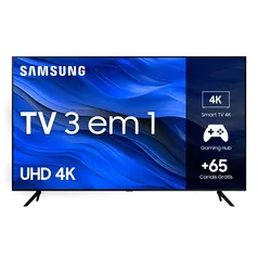 Samsung Smart TV 65 polegadas UHD 4K 65CU7700 2023 Processador Crystal 4K Gaming Hub Visual Livre de Cabos Tela sem limites Alexa built in