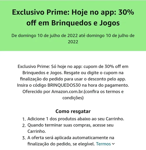 Imagem na descrição da promoção