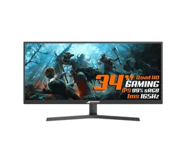 Monitor Gamer SuperFrame Vision Ultra, 34 Pol, UltraWide, 2.5K, Quad HD, IPS, 99% sRGB, HDR, FreeSync, 1ms, 165Hz, HDMI/DP, SFV3415