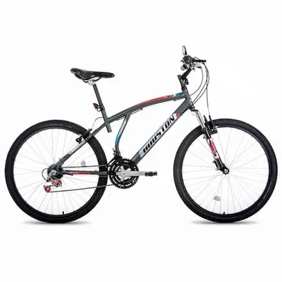 Bicicleta Aro 26 Houston Atlantis Mad com 21 Marchas, Suspensão Dianteira e Quadro 18" - Cinza