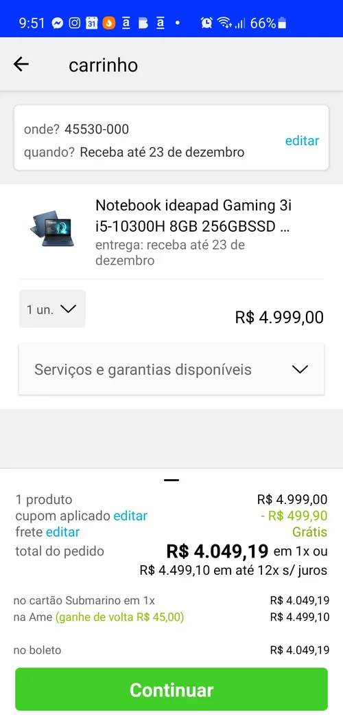 Imagem na descrição da promoção