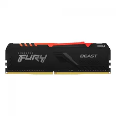 Memória Kingston 8GB, 3600Mhz, CL17, Fury Beast RGB, , DDR4, Preto, KF436C17BBA/8