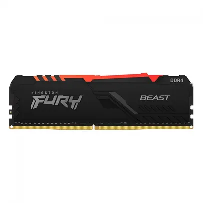 Memória Kingston 8GB, 3600Mhz, CL17, Fury Beast RGB, , DDR4, Preto, KF436C17BBA/8