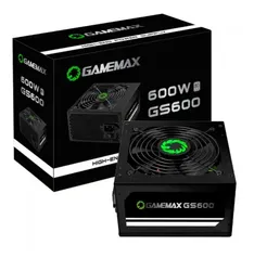 Fonte Gamemax GS600, 600W, 80 Plus White, PFC Ativo, Black