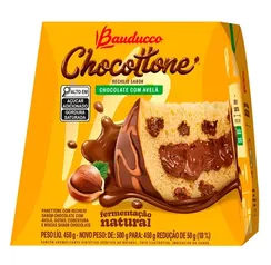 Chocottone Bauducco 450g, Chocolate c Avelã, Chocolate Branco, Mousse ou Trufa