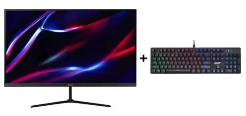 Monitor Acer Gamer Nitro QG270 S3BIPX 27” Zeroframe LED VA FHD 180Hz 1ms VRB HDR10 sRGB 95% 1xHDMI 1xDP + Teclado de Brinde