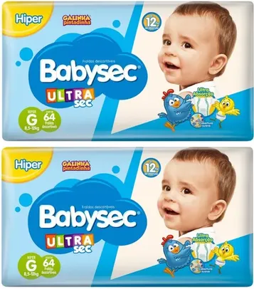 Kit 2 Fraldas Ultrasec Galinha Pintadinha G Babysec