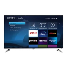 (PIX) Smart TV 40” Britânia BTV40G7PR2CSBLF Roku TV LED Dolby Audio