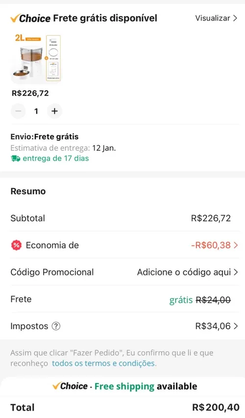 Imagem na descrição da promoção