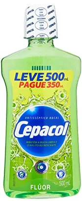 (Prime+Recorrência+Leve 3 Pague 2) Enxaguante bucal Cepacol Flúor, 500 ml | R$5