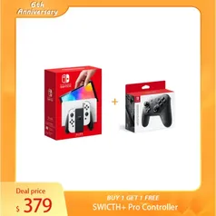 [Taxa Inclusa] Nintendo Switch OLED + Controle Original Nintendo Switch Pro