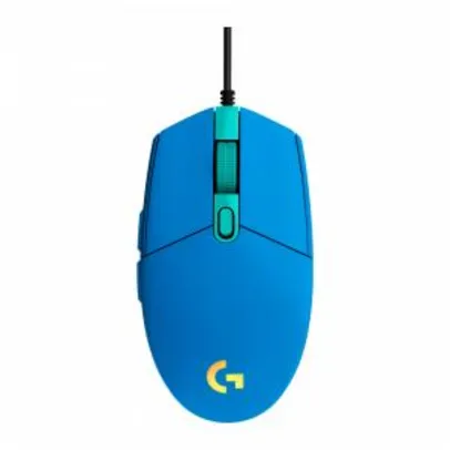 Mouse Gamer Logitech G203 LIGHTSYNC - Azul - R$119