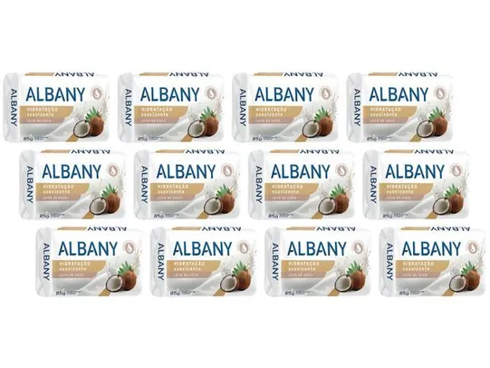 Sabonete em Barra Hipoalergênico Albany - Hidratação Suavizante 85g 12 Unidades | R$8