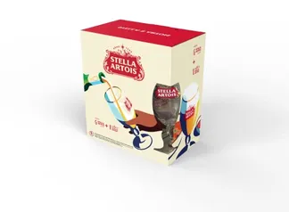 Kit Cerveja Stella Artois 4 Long Necks 330 ml + Cálice 250ml Oficial